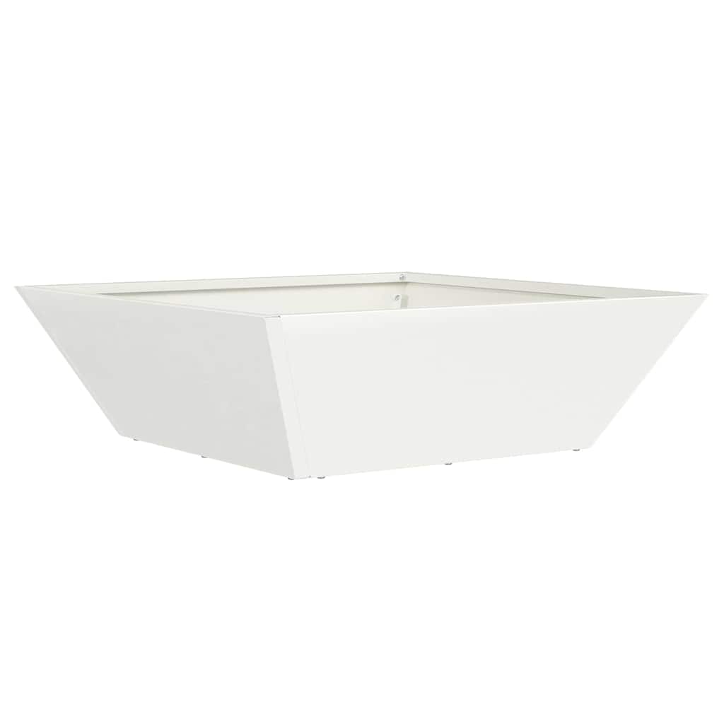 Trädgårdsplanterare Vit 50 x 50 x 15 cm Kallvalsat stål