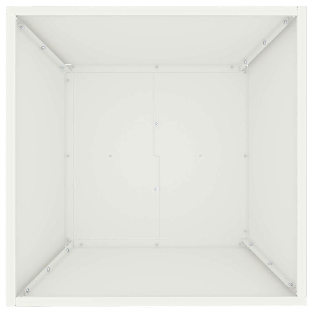 Trädgårdsplanterare Vit 50 x 50 x 15 cm Kallvalsat stål