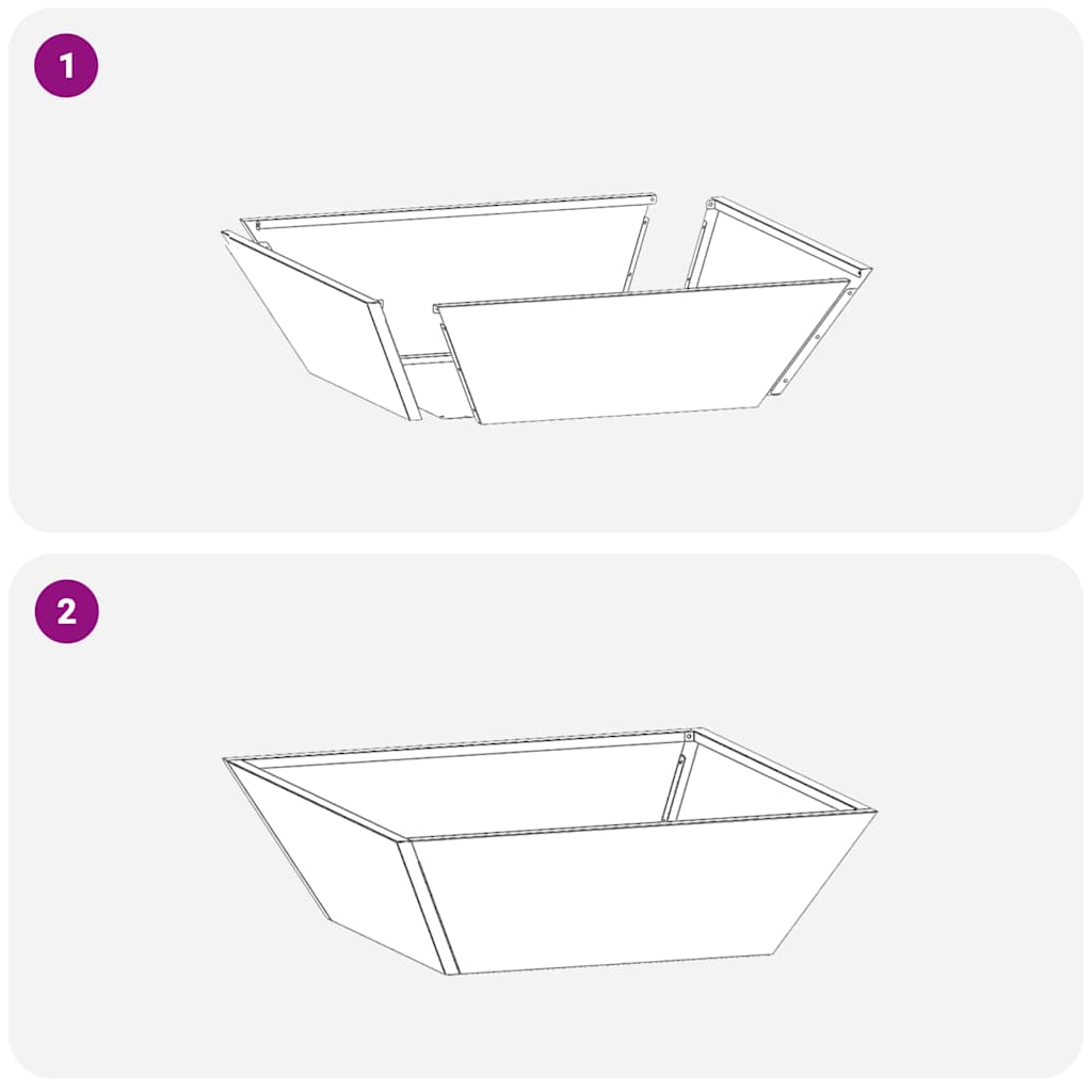 Trädgårdsplanterare 5 pcs Vit 50 x 50 x 15 cm Kallvalsat stål