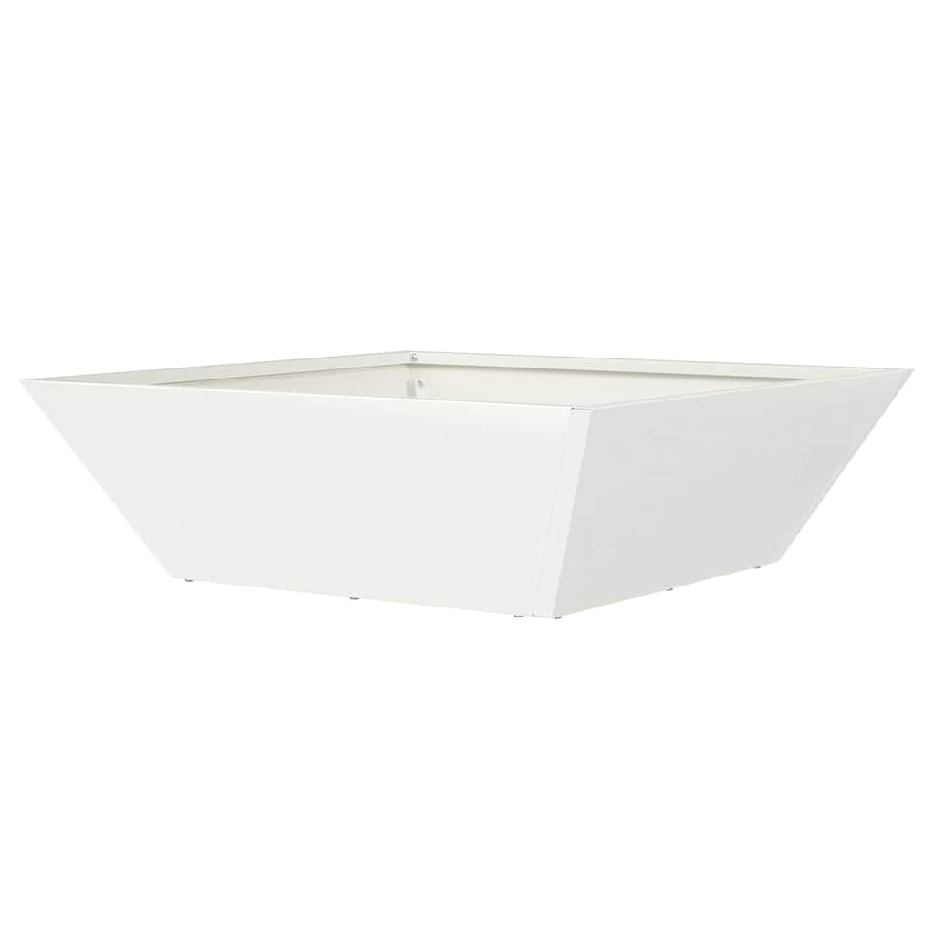 Trädgårdsplanterare 5 pcs Vit 50 x 50 x 15 cm Kallvalsat stål