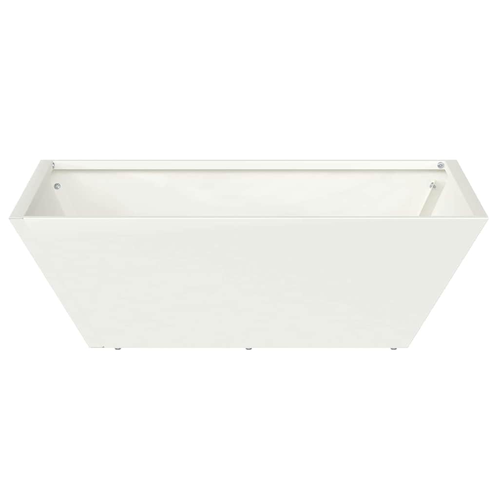 Trädgårdsplanterare 5 pcs Vit 50 x 50 x 15 cm Kallvalsat stål