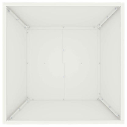 Trädgårdsplanterare 5 pcs Vit 50 x 50 x 15 cm Kallvalsat stål