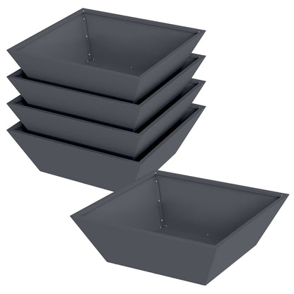 Trädgårdsplanterare 5 pcs Antracit 50 x 50 x 15 cm