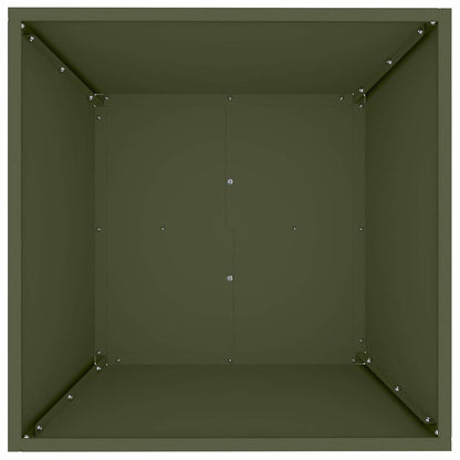 Trädgårdsplanterare Olivgrön 50 x 50 x 15 cm Kallvalsat stål