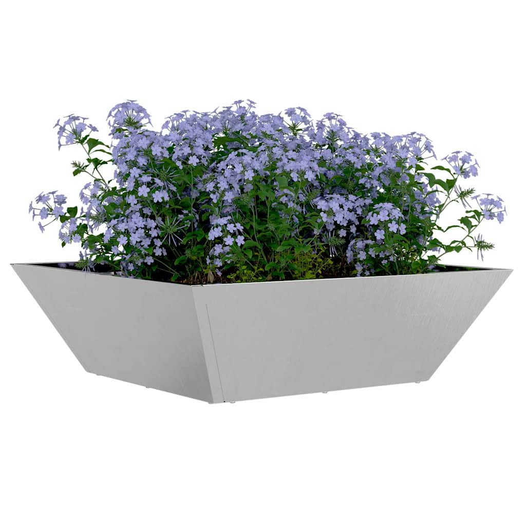 Trädgårdsplanterare 5 pcs Silver 50 x 50 x 15 cm Rostfritt stål