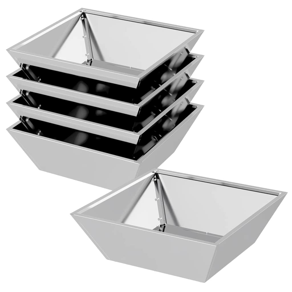 Trädgårdsplanterare 5 pcs Silver 50 x 50 x 15 cm