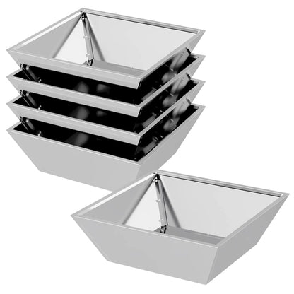 Trädgårdsplanterare 5 pcs Silver 50 x 50 x 15 cm
