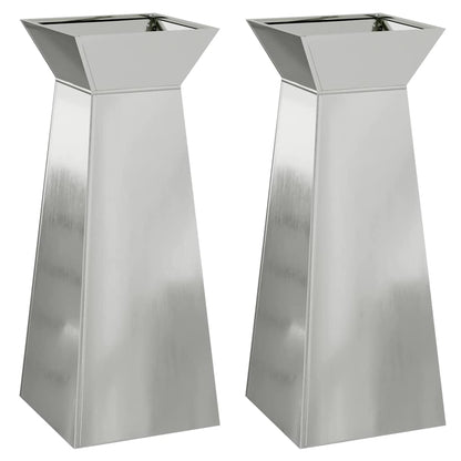 Pelarkrukor 2 pcs Silver 40 x 40 x 100 cm