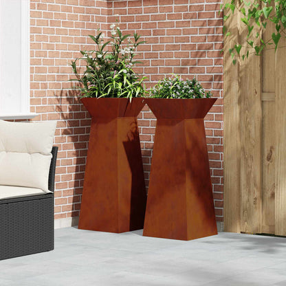 Pelarkrukor 2 pcs Silver 40 x 40 x 100 cm Väderbeständig stål
