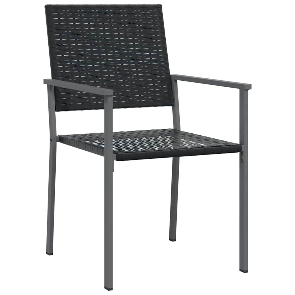 Trädgårdsmöbelset 3 pcs Svart PE Rattan