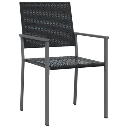 Trädgårdsmöbelset 3 pcs Svart PE Rattan