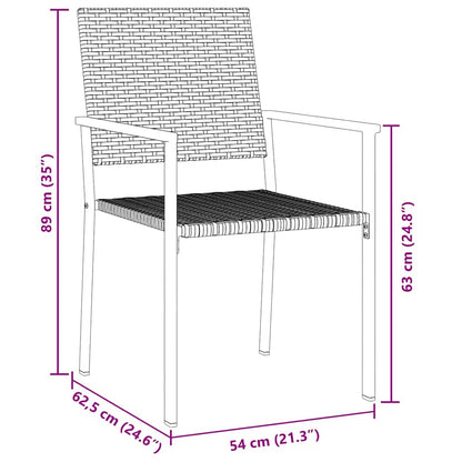Trädgårdsmöbelset 3 pcs Svart PE Rattan