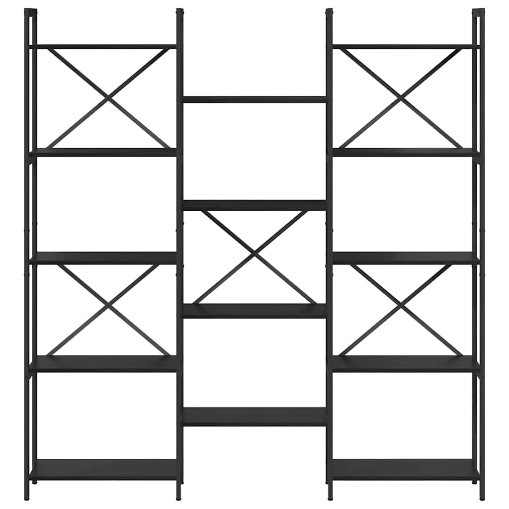 Hyllsystem Svart Ek 156 x 25 x 167 cm Konstruerat trä