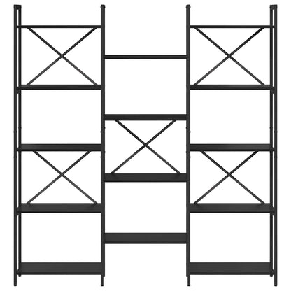 Hyllsystem Svart Ek 156 x 25 x 167 cm Konstruerat trä