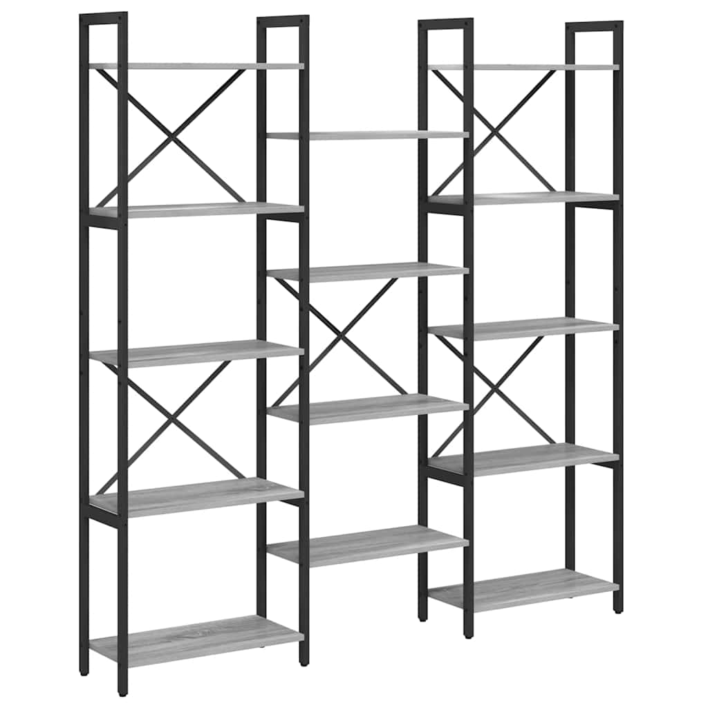 Hyllsystem Grå sonoma 156 x 25 x 167 cm Konstruerat trä