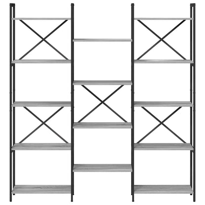 Hyllsystem Grå sonoma 156 x 25 x 167 cm Konstruerat trä