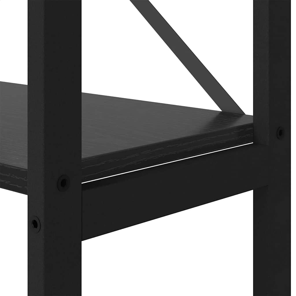 Hyllsystem Svart Ek 40 x 30 x 189,5 cm Konstruerat trä