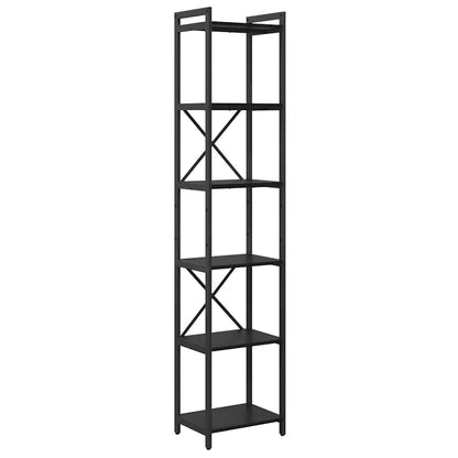 Hyllsystem Svart Ek 40 x 30 x 189,5 cm Konstruerat trä