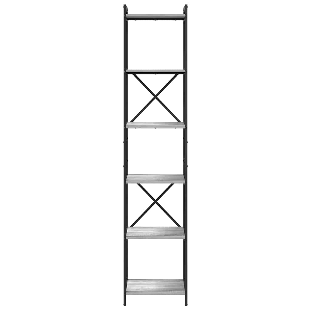 Hyllsystem Grå sonoma 40 x 30 x 189,5 cm Konstruerat trä
