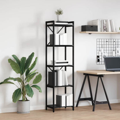 Hyllsystem Svart Ek 40 x 30 x 155 cm Konstruerat trä