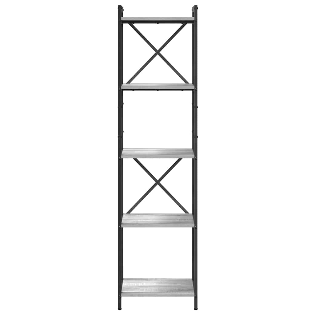 Hyllsystem Grå sonoma 40 x 30 x 155 cm Konstruerat trä