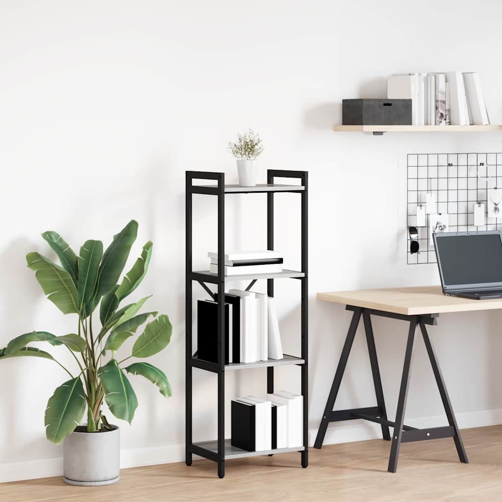 Hyllsystem Grå sonoma 40 x 30 x 85 cm Konstruerat trä