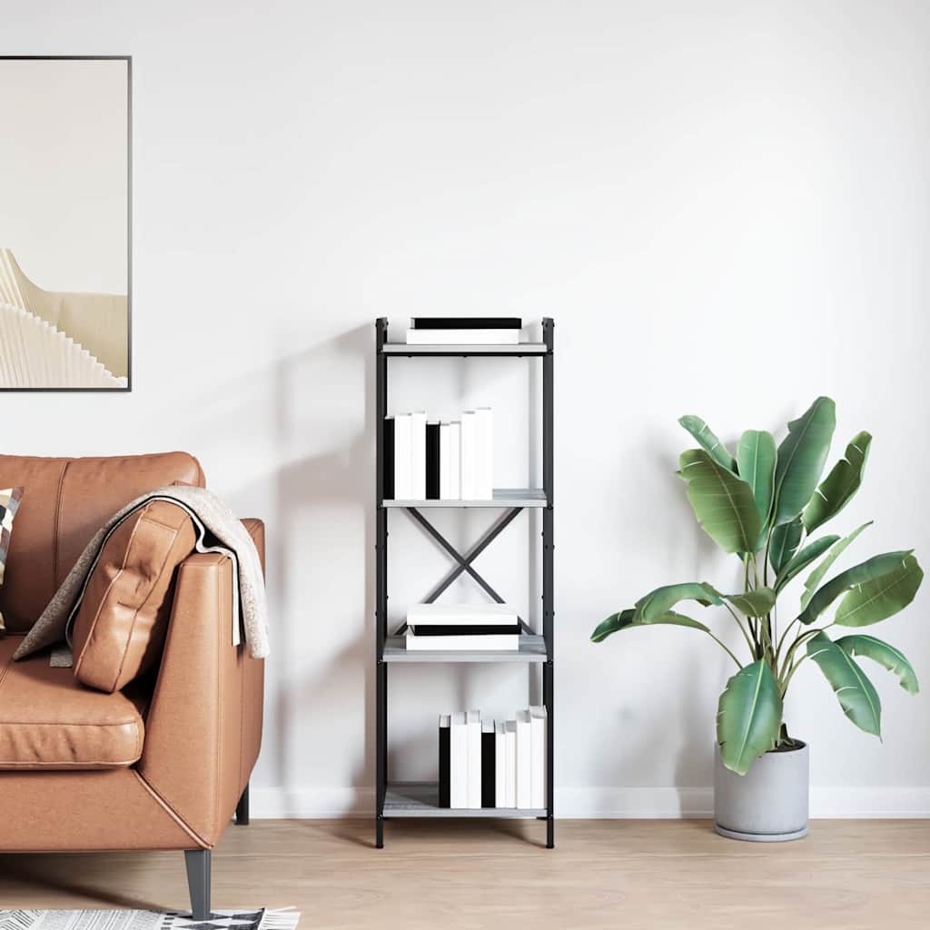 Hyllsystem Grå sonoma 40 x 30 x 85 cm Konstruerat trä