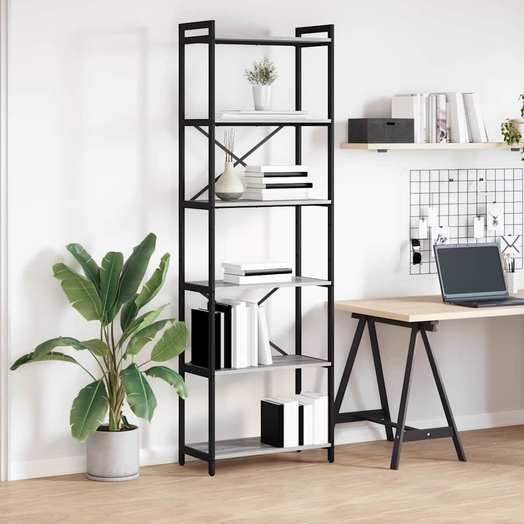Hyllsystem Grå sonoma 40 x 30 x 85 cm Konstruerat trä