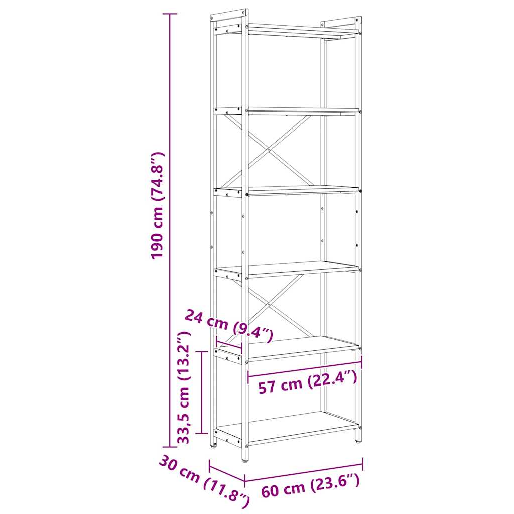 Hyllsystem Artisan Ek 40 x 30 x 85 cm Konstruerat trä