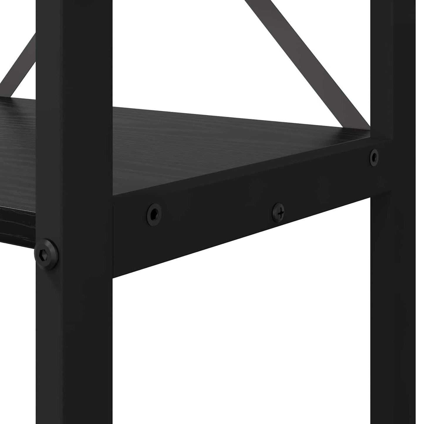 Hyllsystem Svart Ek 60 x 30 x 155 cm Konstruerat trä