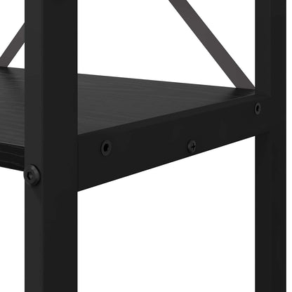 Hyllsystem Svart Ek 60 x 30 x 155 cm Konstruerat trä