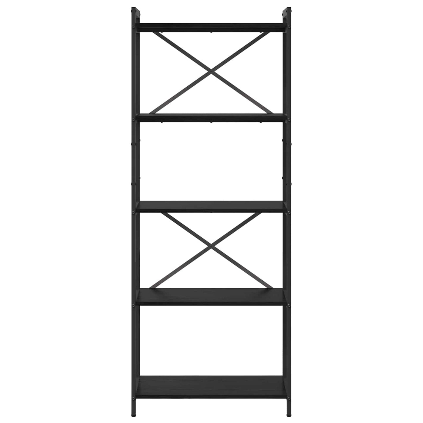 Hyllsystem Svart Ek 60 x 30 x 155 cm Konstruerat trä