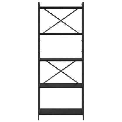 Hyllsystem Svart Ek 60 x 30 x 155 cm Konstruerat trä