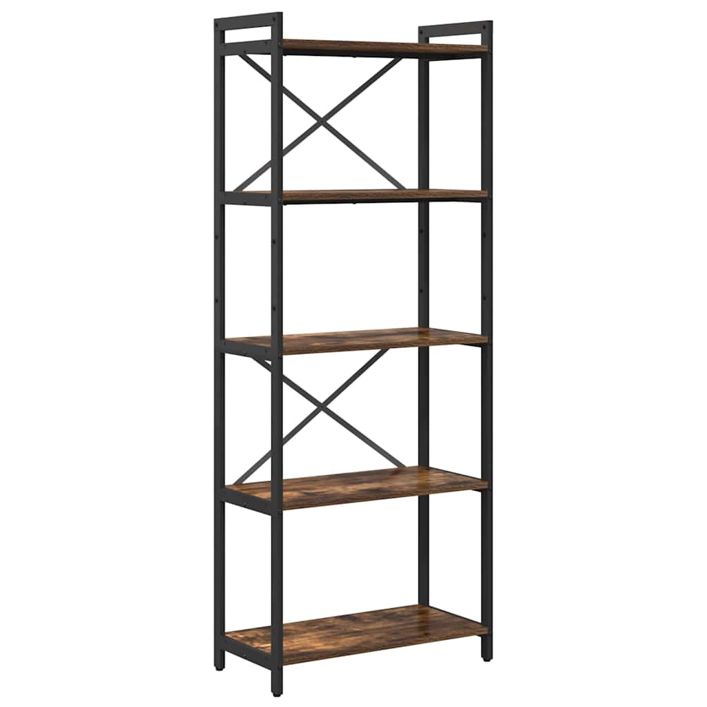 Hyllsystem Rökt ek 60 x 30 x 155 cm Konstruerat trä