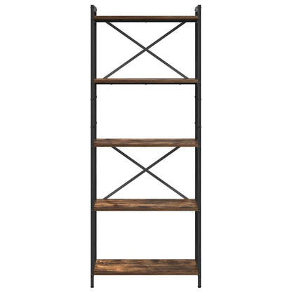 Hyllsystem Rökt ek 60 x 30 x 155 cm Konstruerat trä