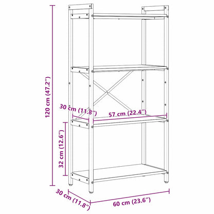 Hyllsystem Rökt ek 40 x 30 x 85 cm Konstruerat trä