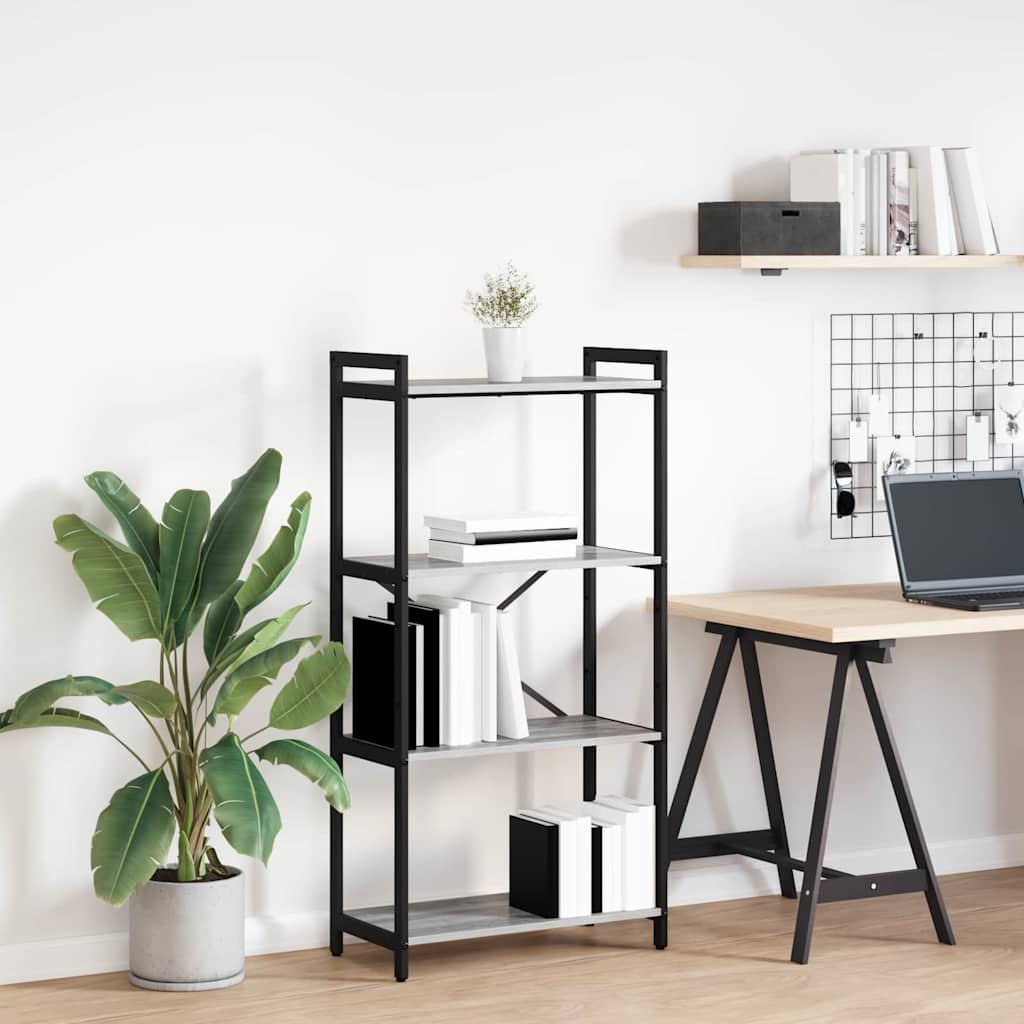 Hyllsystem Grå sonoma 40 x 30 x 85 cm Konstruerat trä