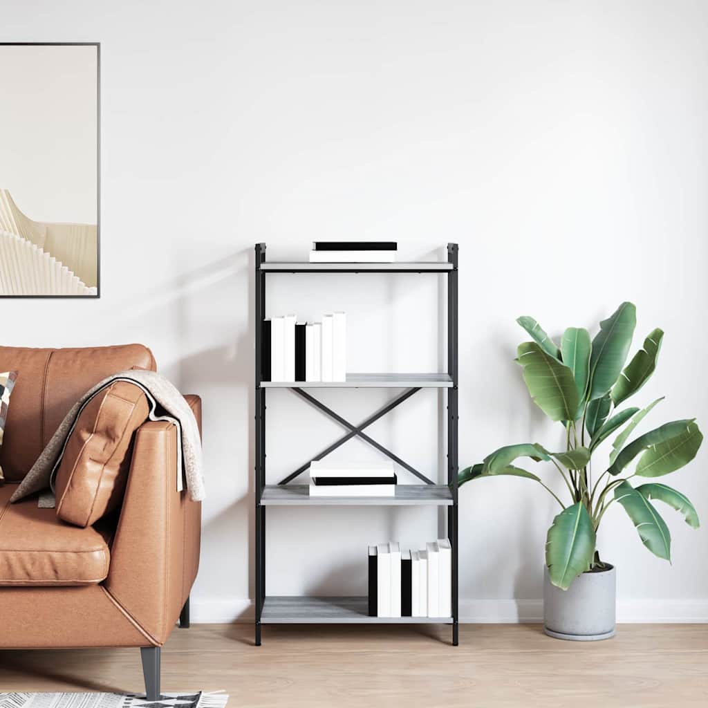 Hyllsystem Grå sonoma 40 x 30 x 85 cm Konstruerat trä
