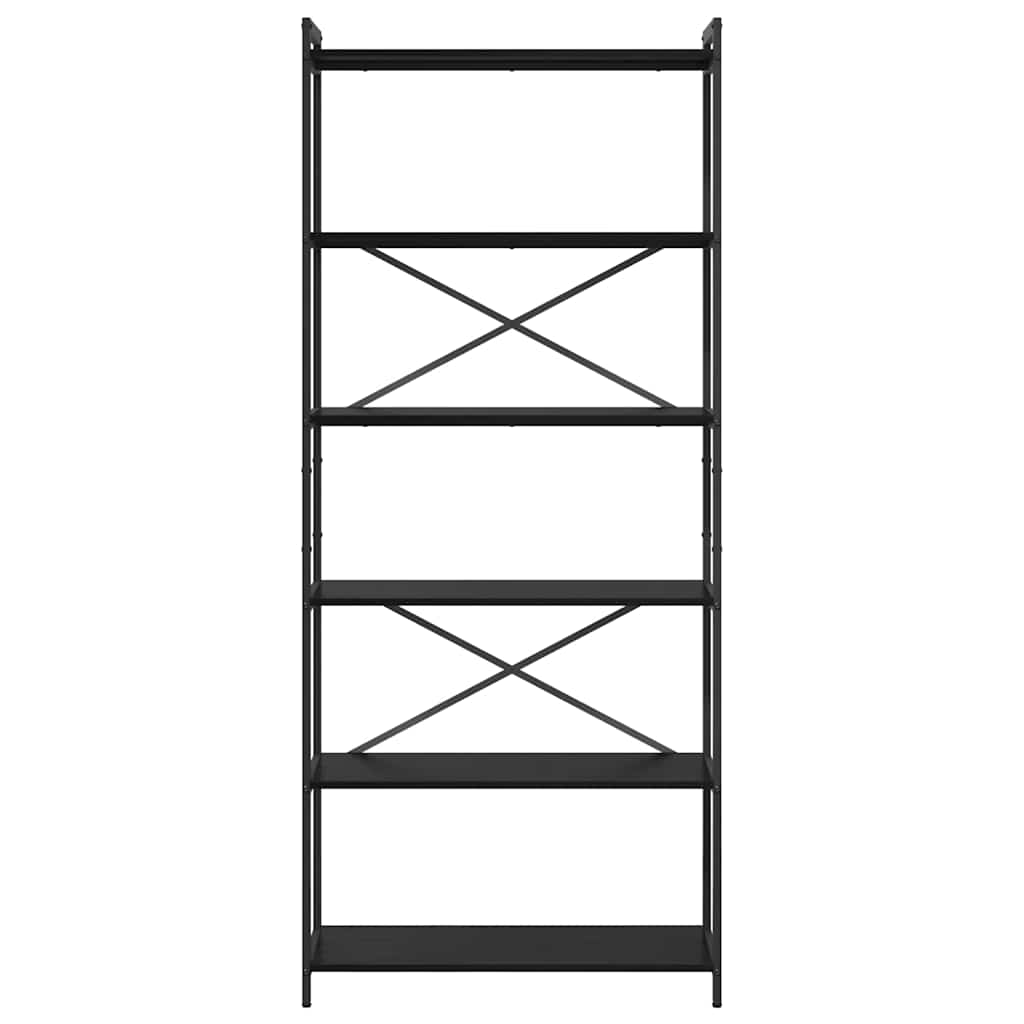 Hyllsystem Svart Ek 40 x 30 x 85 cm Konstruerat trä