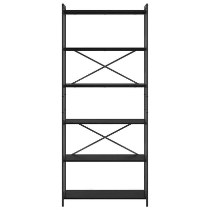 Hyllsystem Svart Ek 40 x 30 x 85 cm Konstruerat trä