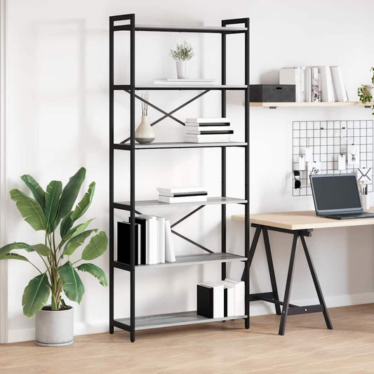 Hyllsystem Grå sonoma 40 x 30 x 85 cm Konstruerat trä