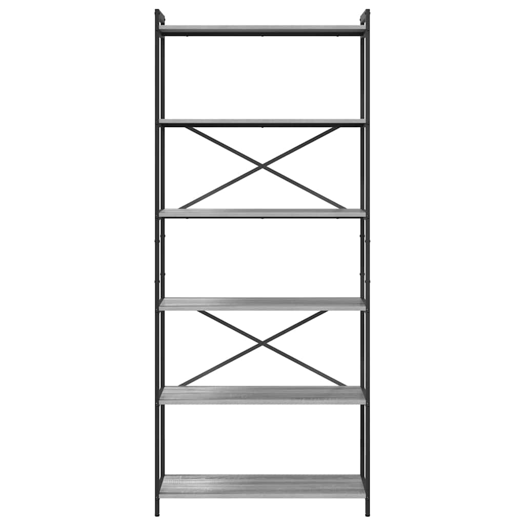 Hyllsystem Grå sonoma 40 x 30 x 85 cm Konstruerat trä