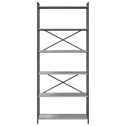 Hyllsystem Grå sonoma 40 x 30 x 85 cm Konstruerat trä