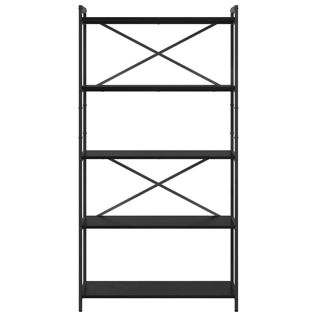 Hyllsystem Svart Ek 80 x 30 x 155 cm Konstruerat trä