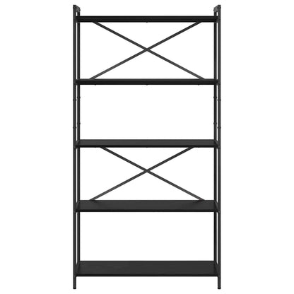 Hyllsystem Svart Ek 80 x 30 x 155 cm Konstruerat trä