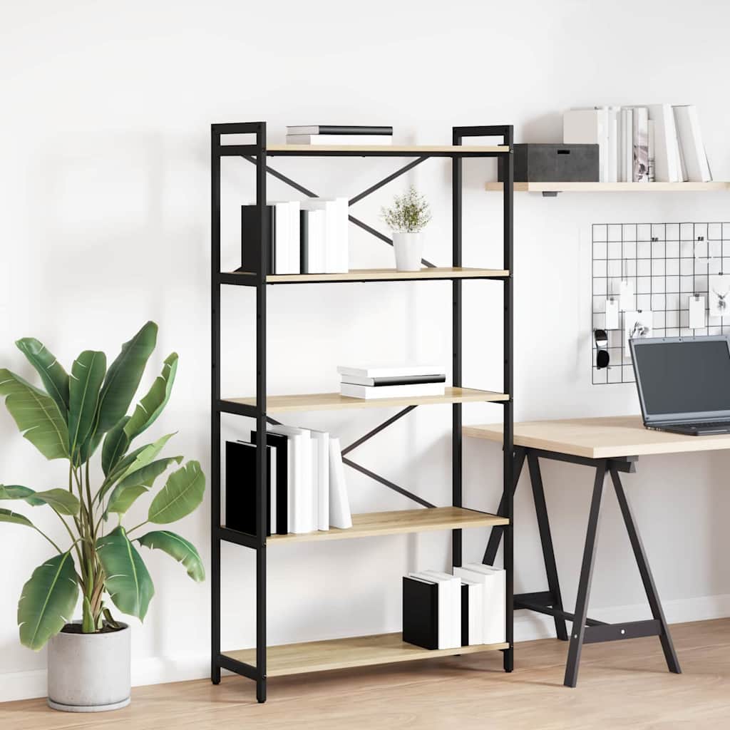 Hyllsystem Sonoma-ek 80 x 30 x 155 cm Konstruerat trä