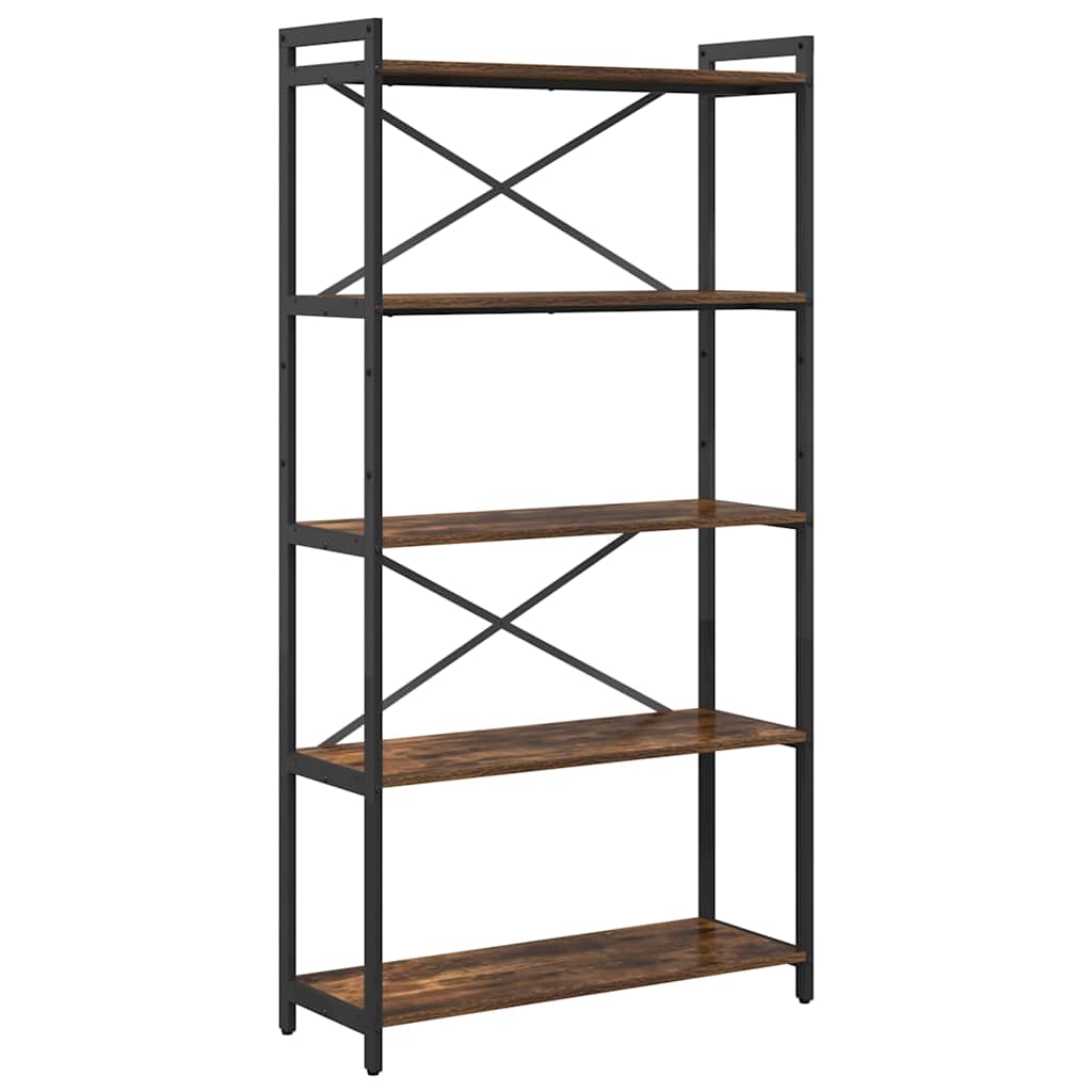 Hyllsystem Rökt ek 80 x 30 x 155 cm Konstruerat trä