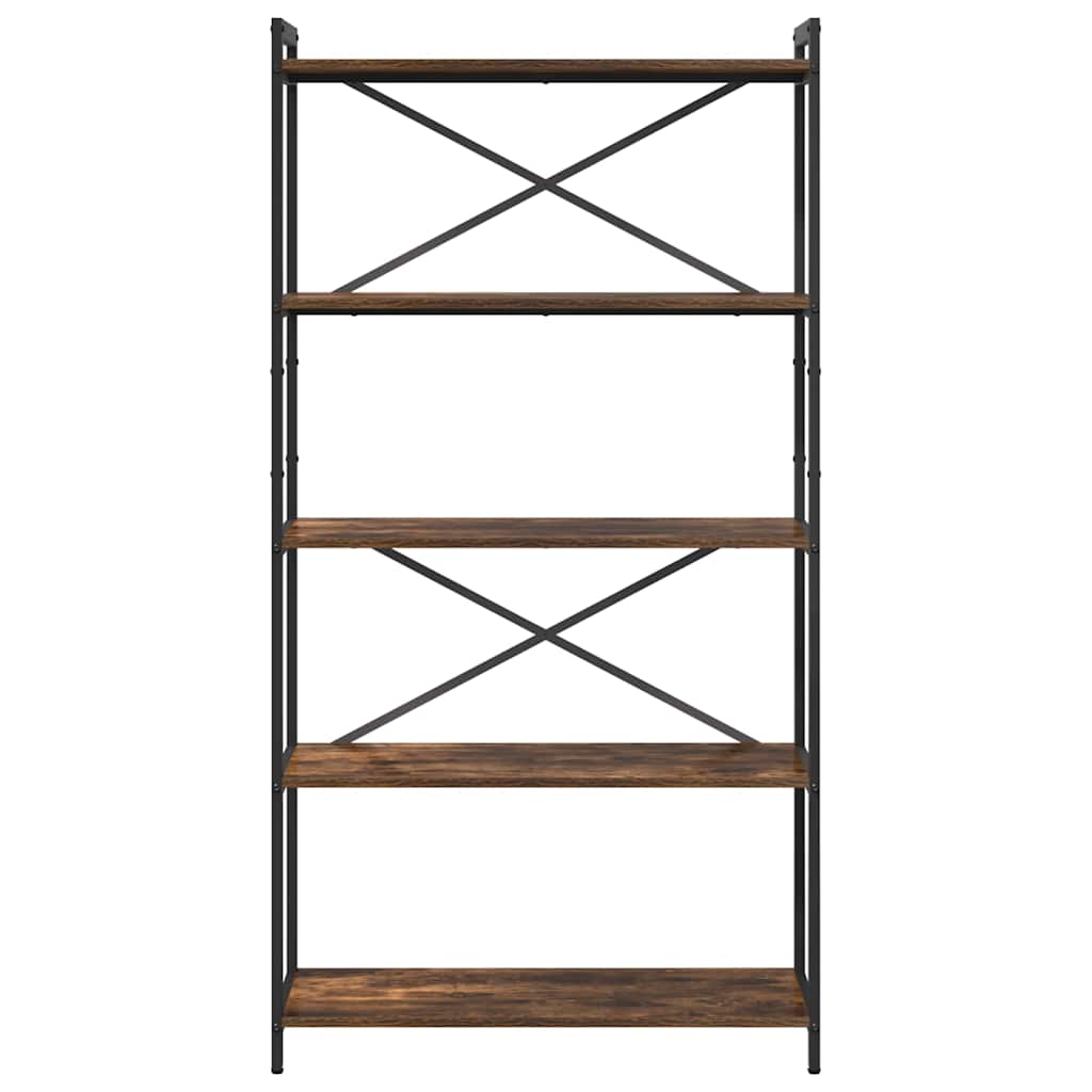 Hyllsystem Rökt ek 80 x 30 x 155 cm Konstruerat trä