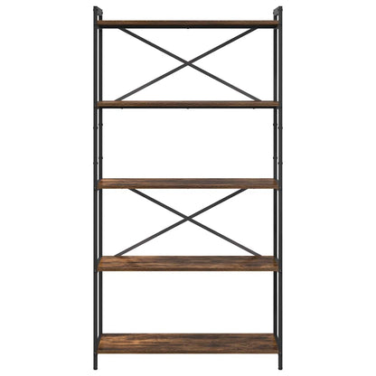 Hyllsystem Rökt ek 80 x 30 x 155 cm Konstruerat trä