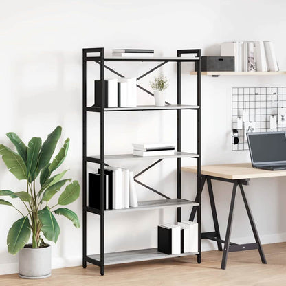 Hyllsystem Grå sonoma 80 x 30 x 155 cm Konstruerat trä